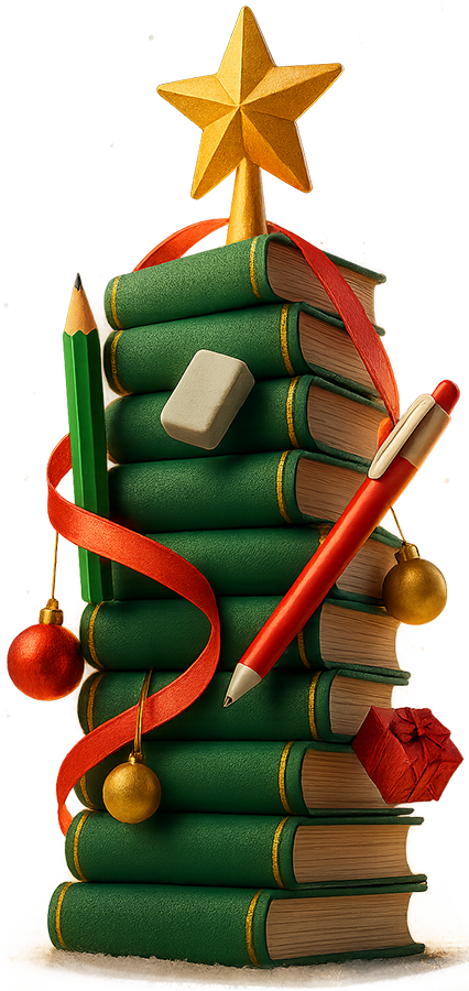 Cây thông, sách, giáng sinh, giấy, ngôi sao, đèn, bút, viết, hộp quà, cục tẩy, pine tree, book, christmas, paper, star, light, pen, writing, gift box, eraser 3