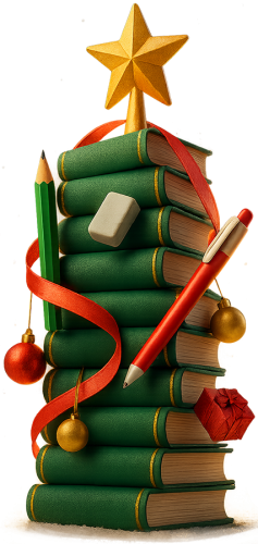 Cây thông, sách, giáng sinh, giấy, ngôi sao, đèn, bút, viết, hộp quà, cục tẩy, pine tree, book, christmas, paper, star, light, pen, writing, gift box, eraser 3