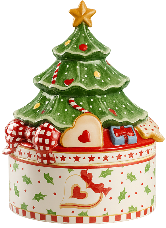 Hộp đựng bánh quy cây thông, hộp sứ, giáng sinh, trang trí, màu xanh lá, quà tặng, christmas tree cookie jar, ceramic container, christmas, decoration, green color, gift