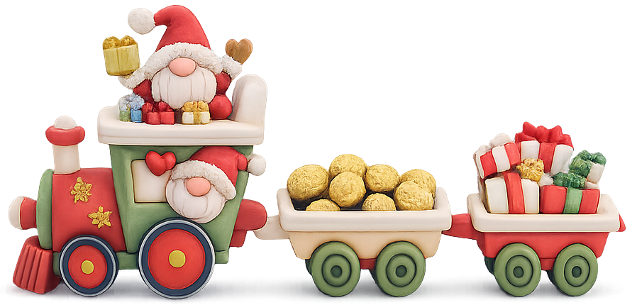 Tàu hỏa lùn giáng sinh, mô hình tàu, trang trí, ông già noel, quà tặng, đồ chơi, christmas gnome train, train model, decoration, santa claus, gift, toy