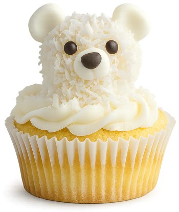 Bánh cupcake gấu bắc cực, giáng sinh, cupcake, gấu bắc cực, dừa nạo, kem, bánh ngọt, polar bear cupcake, christmas, cupcake, polar bear, shredded coconut, cream, pastry