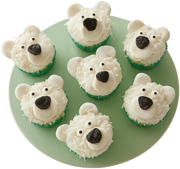Bánh cupcake gấu bắc cực, giáng sinh, cupcake, gấu bắc cực, dừa nạo, kem, bánh ngọt, polar bear cupcake, christmas, cupcake, polar bear, shredded coconut, cream, pastry