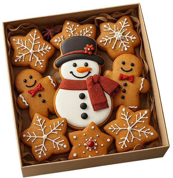 Hộp bánh quy giáng sinh, giáng sinh, bánh quy, hộp quà, người tuyết, bánh gừng, bông tuyết, christmas cookie box, christmas, cookies, gift box, snowman, gingerbread man, snowflake