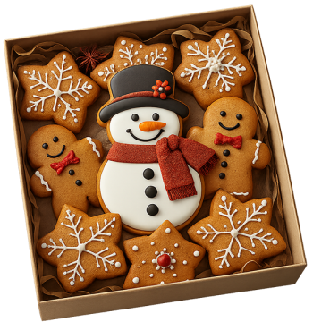 Hộp bánh quy giáng sinh, giáng sinh, bánh quy, hộp quà, người tuyết, bánh gừng, bông tuyết, christmas cookie box, christmas, cookies, gift box, snowman, gingerbread man, snowflake