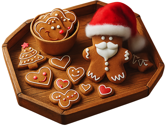 Bánh quy gừng, giáng sinh, noel, ông già noel, bánh quy, khay gỗ, mũ noel, trái tim, đồ ăn, bánh cây thông, gingerbread cookies, christmas, xmas, santa claus, cookies, wooden tray
