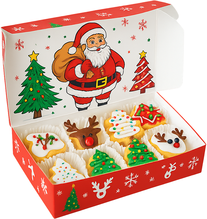 Bánh quy giáng sinh, giáng sinh, noel, hộp quà, hộp bánh, ông già noel, bánh cây thông, bánh tuần lộc, đồ họa, christmas cookies, christmas, xmas, gift box, cookie box, santa claus, pine tree cookie