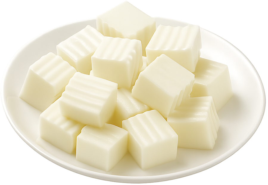 Thạch phô mai, thạch trắng, thạch hình khối, món tráng miệng, topping, cheese jelly, white jelly, jelly cubes, dessert, topping