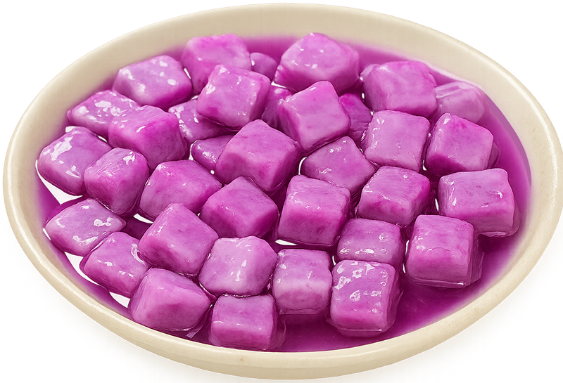Thạch khoai môn, thạch tím, thạch hình khối, món tráng miệng, topping, nước cốt, taro jelly, purple jelly, jelly cubes, dessert, topping, sauce