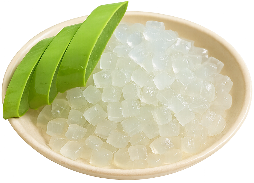Thạch nha đam, thạch trắng, thạch hình khối, nha đam tươi, món tráng miệng, topping, aloe vera jelly, white jelly, jelly cubes, fresh aloe, dessert, topping