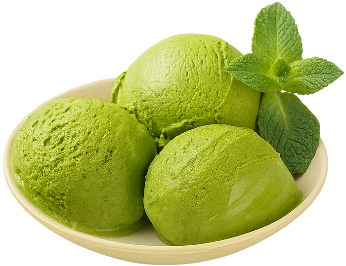 Kem matcha, kem trà xanh, kem lạnh, viên kem, lá bạc hà, món tráng miệng, matcha ice cream, green tea ice cream, ice cream, scoops, mint leaf, dessert