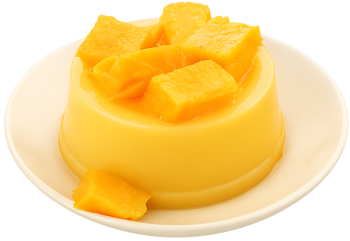 Pudding xoài, pudding vàng, món tráng miệng, xoài miếng, mango pudding, yellow pudding, dessert, mango chunks