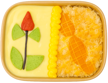 Bánh bông lan trứng muối mix sốt, bánh bông lan, trứng muối, chà bông, sốt kem, chà bông cay, trứng muối viên, hộp giấy, đồ ăn vặt, ẩm thực