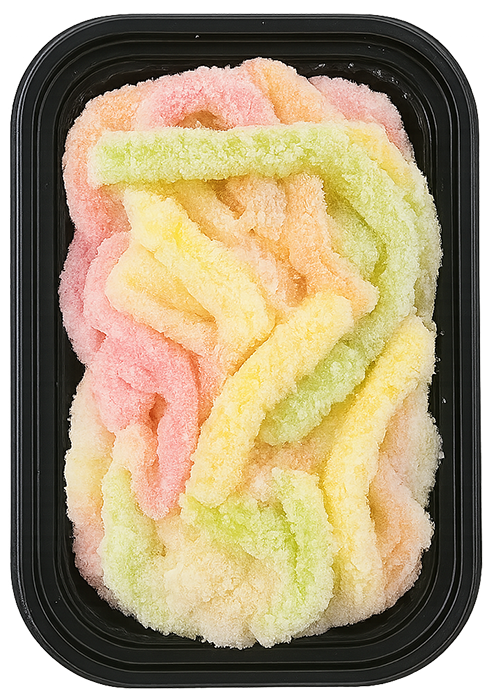 Bánh tằm khoai mì, món ăn vặt, món tráng miệng, đồ ăn việt nam, hộp nhựa, góc chụp từ trên xuống, tapioca silk worm cake, snack, dessert, vietnamese food, plastic box, top view