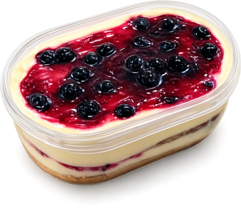 Tiramisu việt quất, bánh ngọt, món tráng miệng, hộp nhựa, góc chụp nghiêng, quả việt quất, lớp bánh, kem phô mai, blueberry tiramisu, sweet cake, dessert, plastic box, angle shot, blueberry, cake layers, cream cheese
