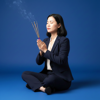 Cô gái, thắp hương, phụ nữ, văn phòng, nhân viên văn phòng, girl, burning incense, woman, office, office worker 1