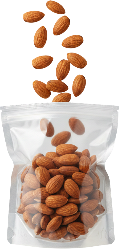 Hạt hạnh nhân, hạt, túi zip, rơi, thực phẩm, ăn vặt, màu nâu, túi nhựa, almond, nut, ziplock bag, falling, food, snack, brown, plastic bag