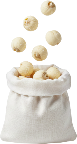 Hạt sen, sấy giòn, túi vải trắng, hạt rơi, ăn vặt, quà tặng, thực phẩm, Dried lotus seeds, crispy, white canvas bag, falling seeds, snack, gift, food