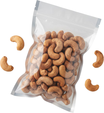 Hạt điều, hạt rang, túi zipper, bao bì trong suốt, hạt dinh dưỡng, ăn vặt, Cashew nuts, roasted cashews, zipper bag, transparent packaging, nutritious nuts, snack
