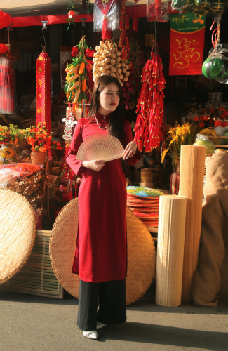 Áo dài, áo dài Việt Nam, áo dài màu đỏ, con gái, girl, truyền thống, tết, xuân, spring, Việt Nam - Bùi Hoàng Long 4
