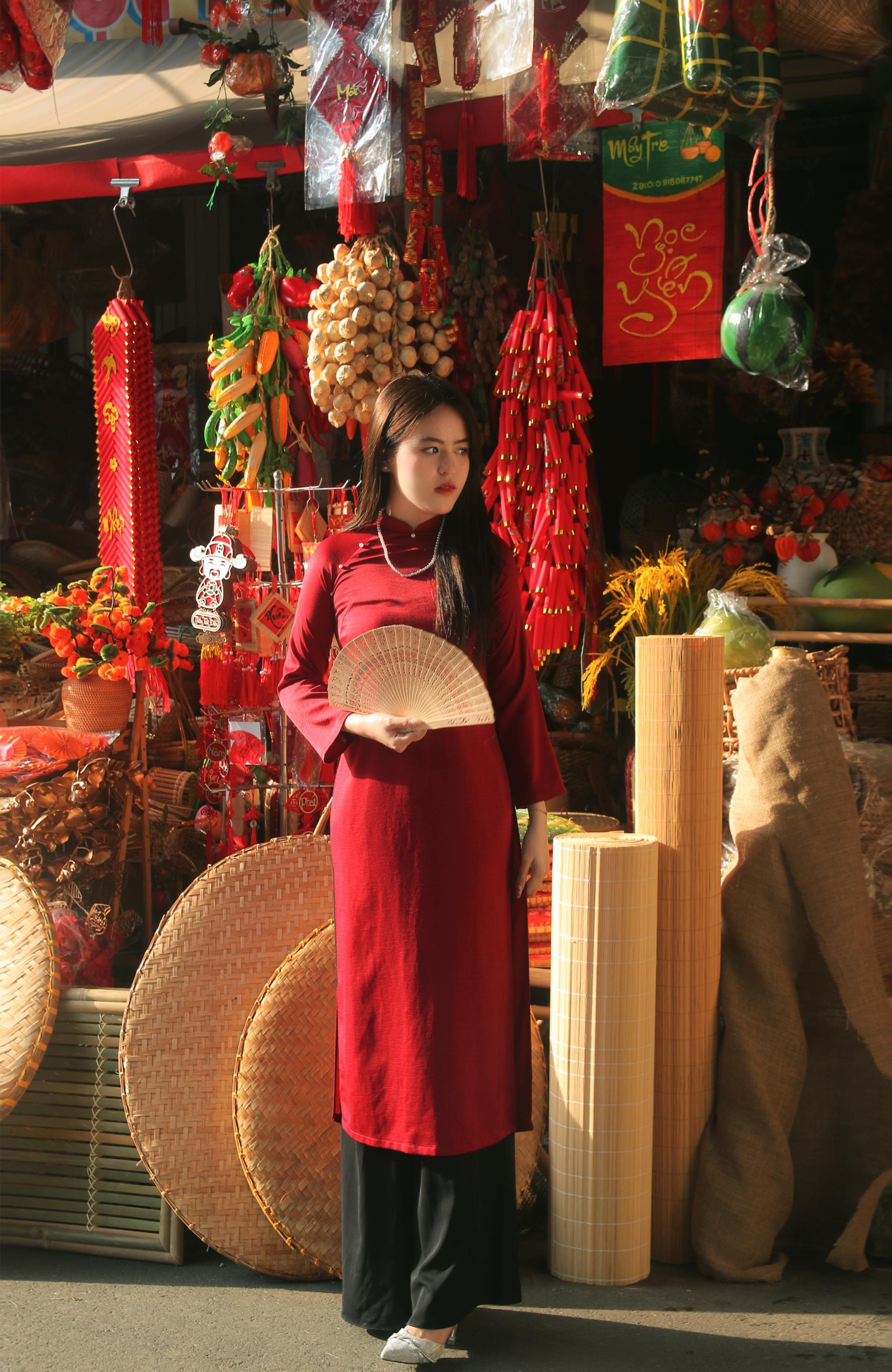 Áo dài, áo dài Việt Nam, áo dài màu đỏ, con gái, girl, truyền thống, tết, xuân, spring, Việt Nam - Bùi Hoàng Long 2