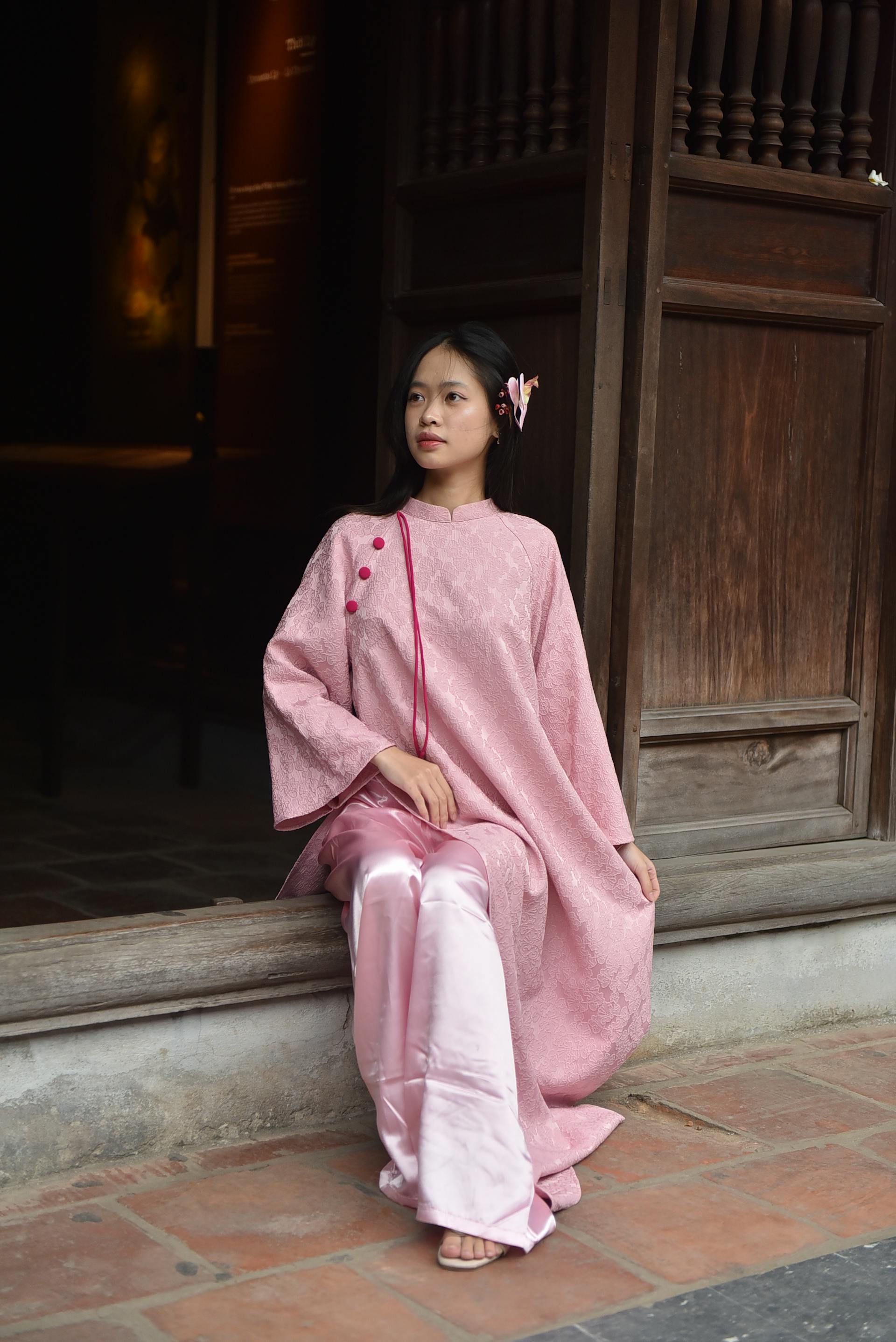 Áo dài, áo dài Việt Nam, áo dài màu hồng, con gái, girl, truyền thống, tết, xuân, spring, Việt Nam - Felix young 7