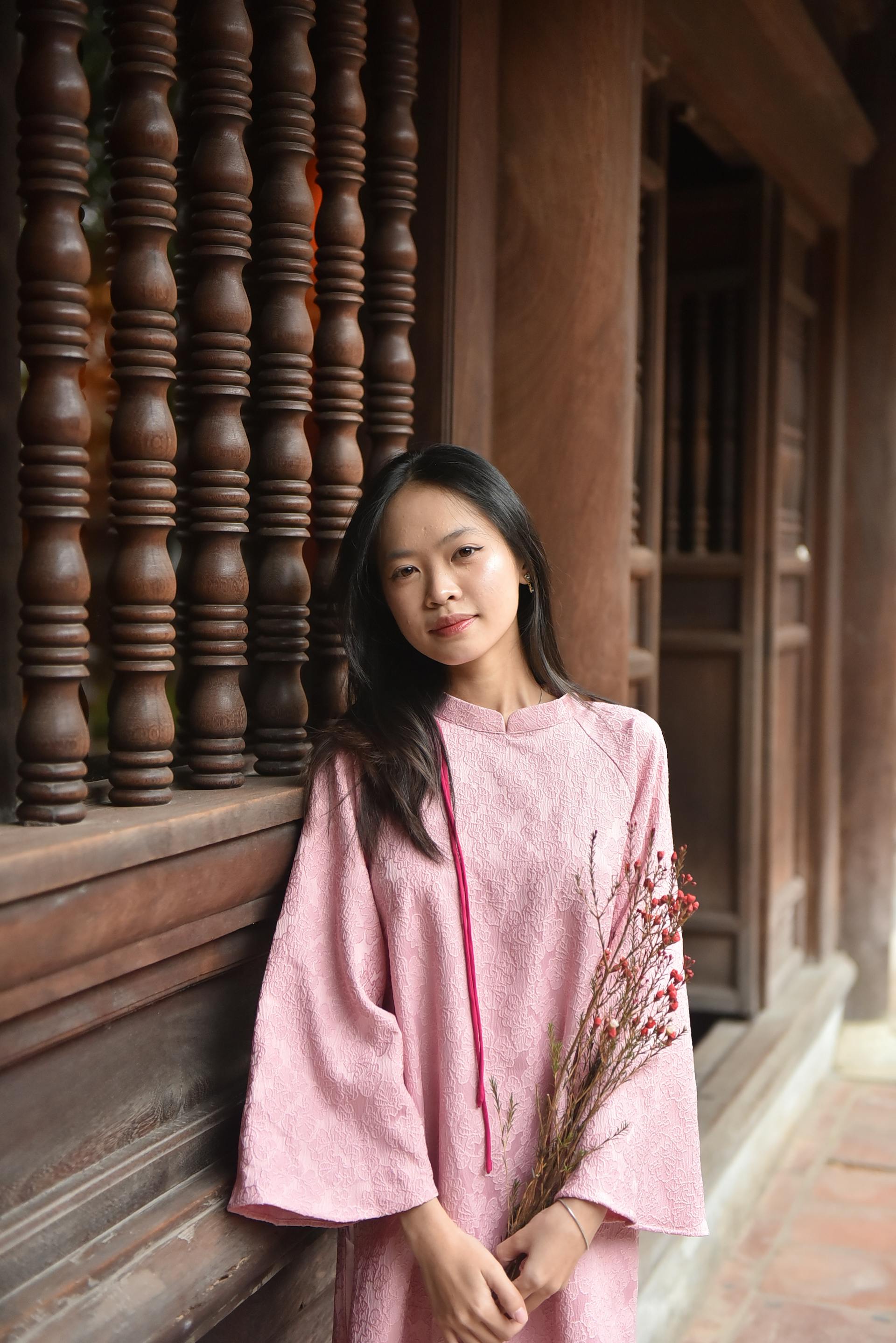 Áo dài, áo dài Việt Nam, áo dài màu hồng, con gái, girl, truyền thống, tết, xuân, spring, Việt Nam - Felix young 10