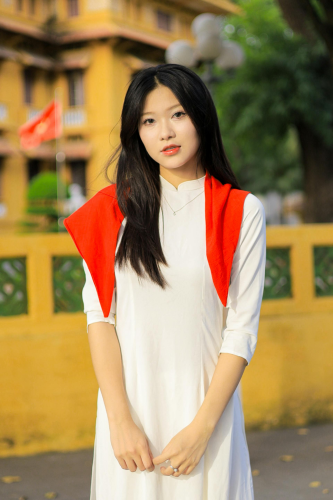 Áo dài, áo dài Việt Nam, áo dài màu trắng, con gái, girl, truyền thống, tết, xuân, spring, Việt Nam, Hà Nội, Phố cổ - Hồng Quang Official 3 4
