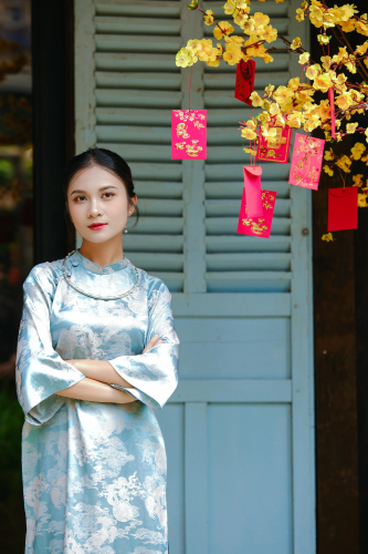 Áo dài, áo dài Việt Nam, áo dài màu xanh dương, con gái, girl, truyền thống, Việt Nam - Khánh LP 5