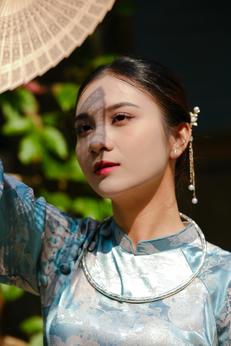 Áo dài, áo dài Việt Nam, áo dài màu xanh dương, con gái, girl, truyền thống, Việt Nam - Khánh LP 1