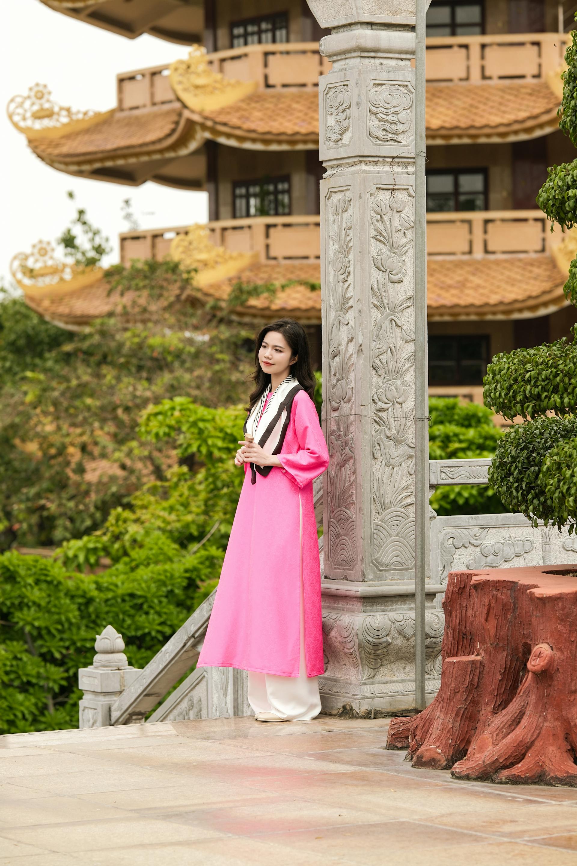 Áo dài, áo dài Việt Nam, áo dài màu hồng, con gái, girl, truyền thống, Việt Nam - Khánh LP 1