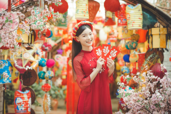 Áo dài, áo dài Việt Nam, áo dài màu đỏ, con gái, girl, truyền thống, Việt Nam - Lê Tín