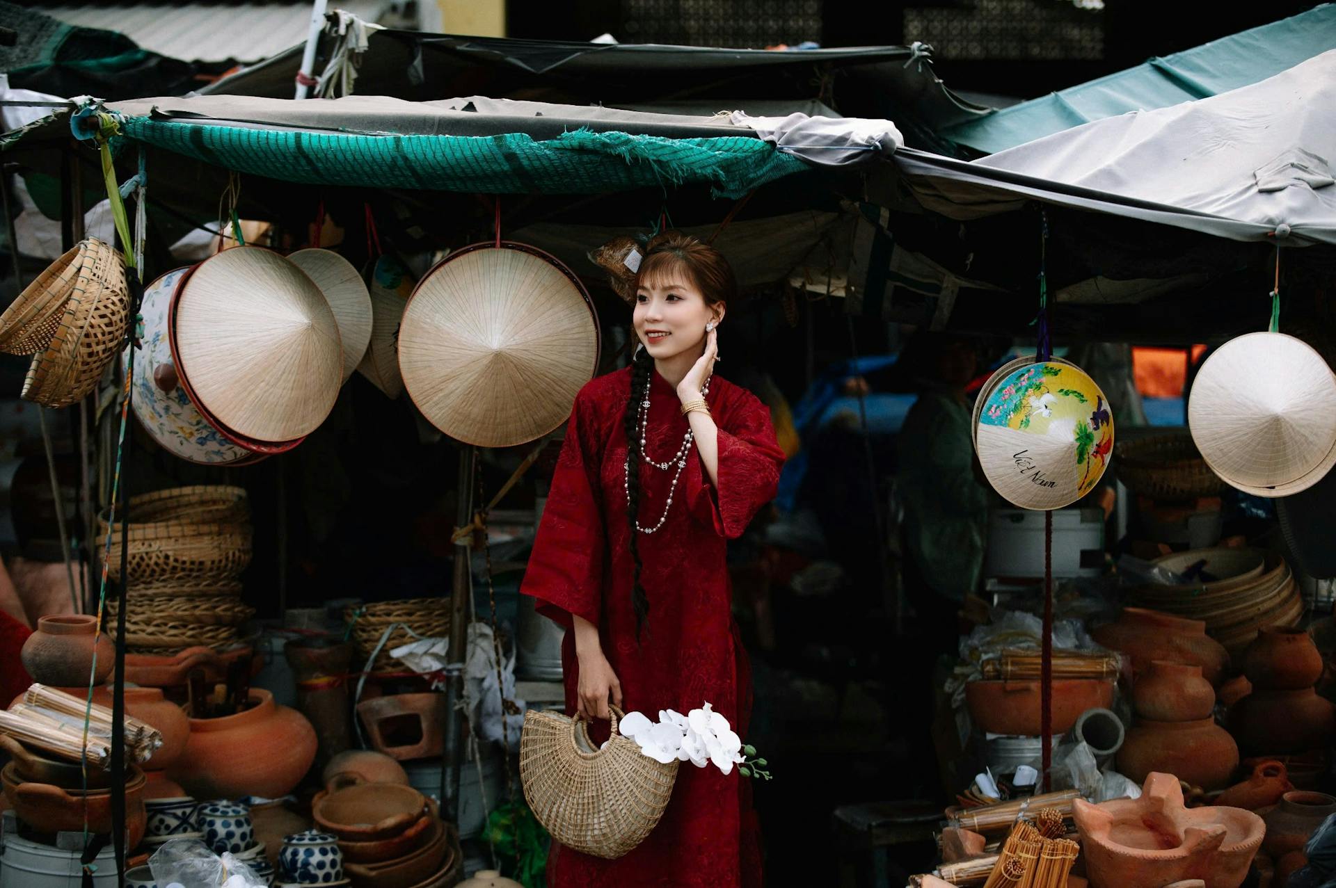 Áo dài, áo dài Việt Nam, áo dài màu đỏ, con gái, girl, truyền thống, tết, xuân, spring, Việt Nam - MINH VO 5