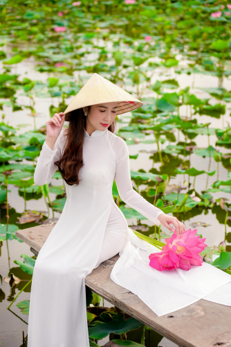 Áo dài, áo dài Việt Nam, áo dài màu trắng, con gái, girl, truyền thống, Việt Nam - Võ Văn Tiến 1