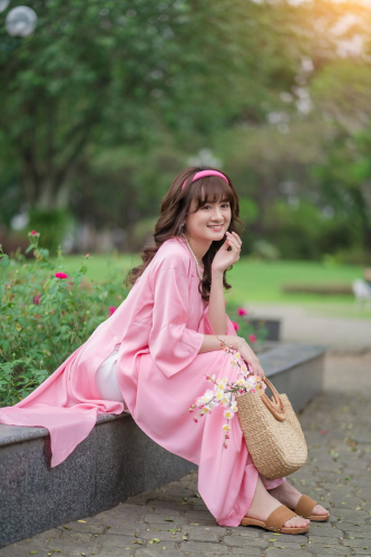 Áo dài, áo dài Việt Nam, áo dài màu hồng, con gái, girl, truyền thống, Việt Nam - Võ Văn Tiến 5 7