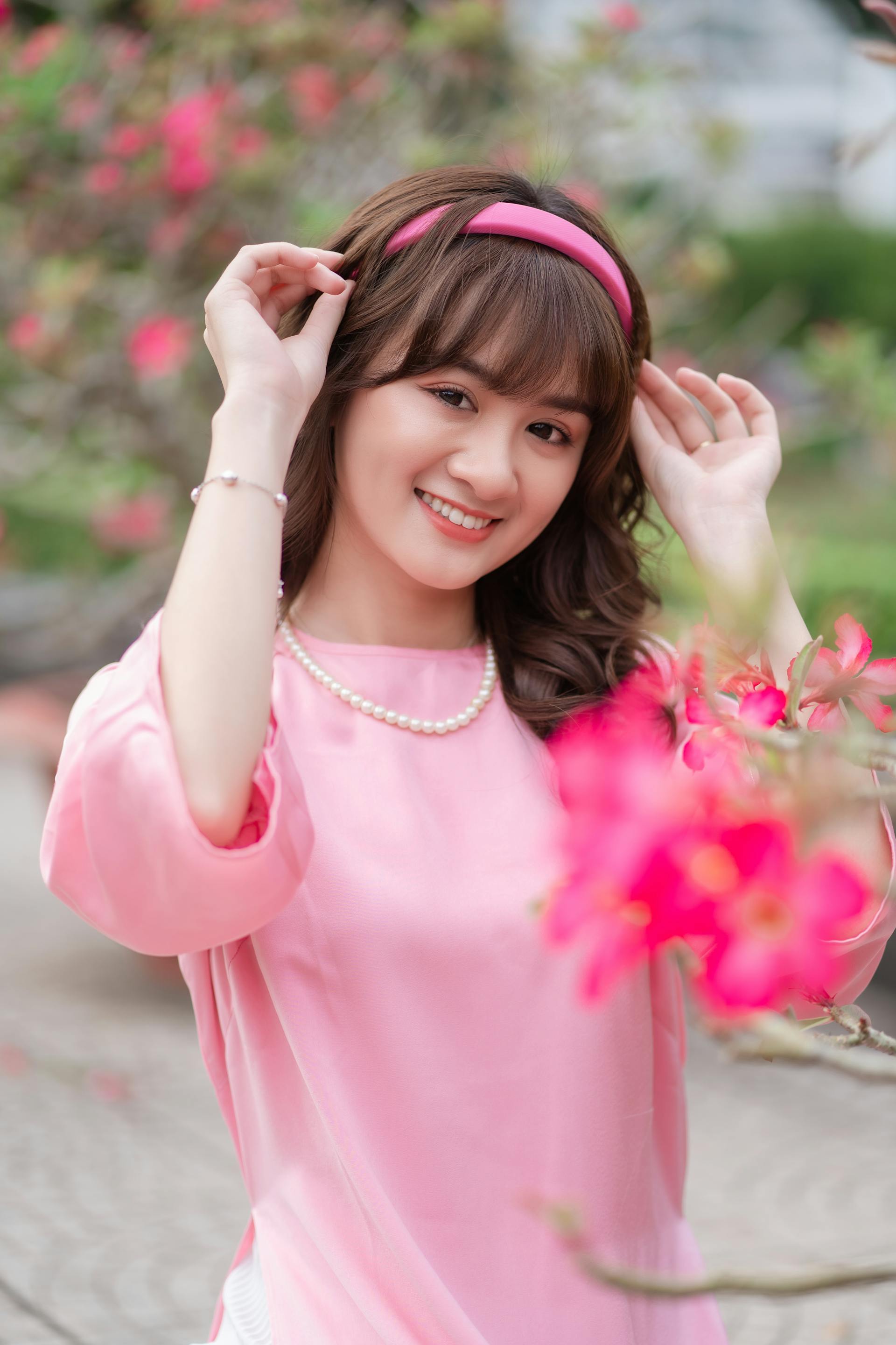 Áo dài, áo dài Việt Nam, áo dài màu hồng, con gái, girl, truyền thống, Việt Nam - Võ Văn Tiến 5 3