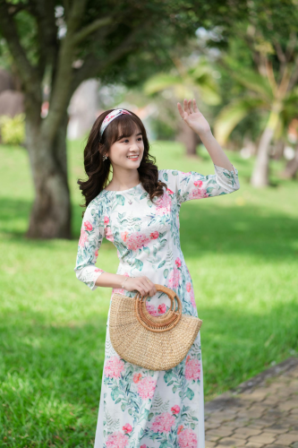 Áo dài, áo dài Việt Nam, áo dài hoa, con gái, girl, truyền thống, Việt Nam - Võ Văn Tiến 5 4