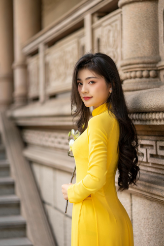 Áo dài, áo dài Việt Nam, áo dài màu vàng, con gái, girl, truyền thống, Việt Nam - Tú Nguyễn 3
