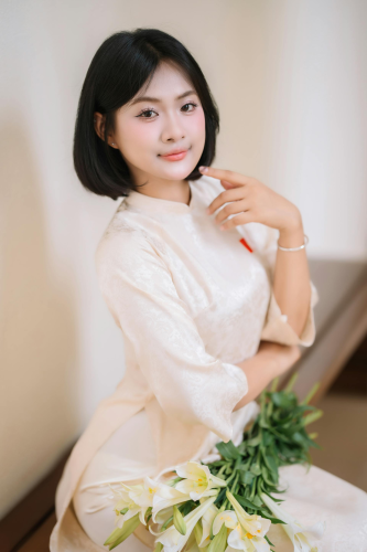 Áo dài, con gái, girl, Thành phố Hồ Chí Minh, cờ đỏ sao vàng, flag, Việt Nam - Trịnh Quân 19