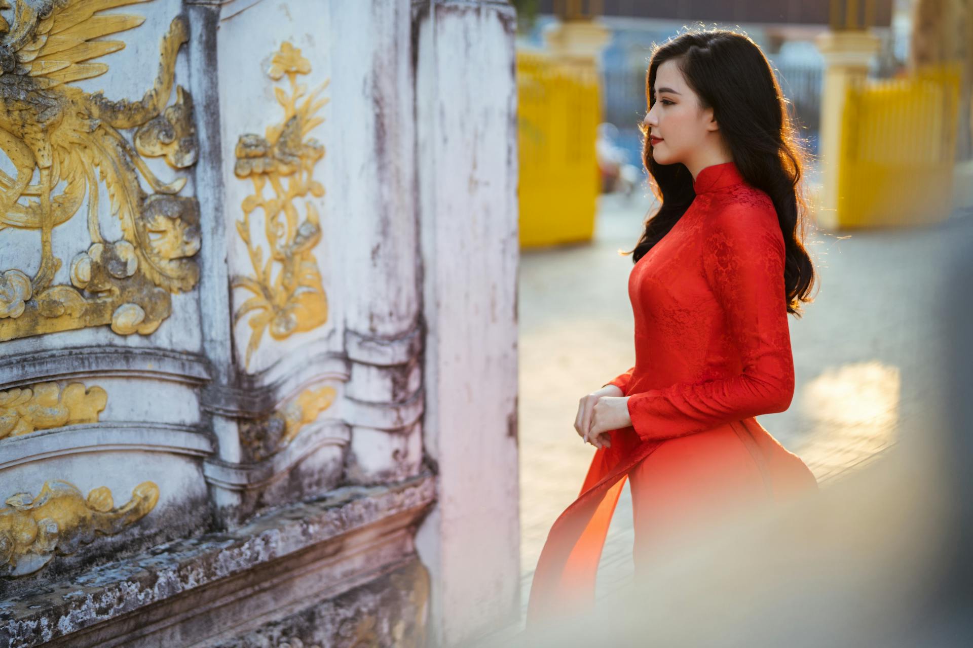 Áo dài, áo dài Việt Nam, áo dài màu đỏ, con gái, girl, truyền thống, Việt Nam - Tung Vu 7