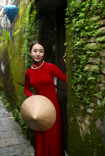 Áo dài, áo dài Việt Nam, áo dài màu đỏ, con gái, girl, truyền thống, Việt Nam - Võ Văn Tiến 4
