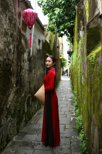 Áo dài, áo dài Việt Nam, áo dài màu đỏ, con gái, girl, truyền thống, Việt Nam - Võ Văn Tiến 2