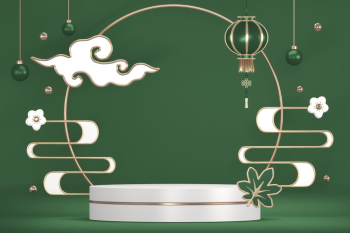Bục sản phẩm, tết, phông xanh lá cây - navamin 4