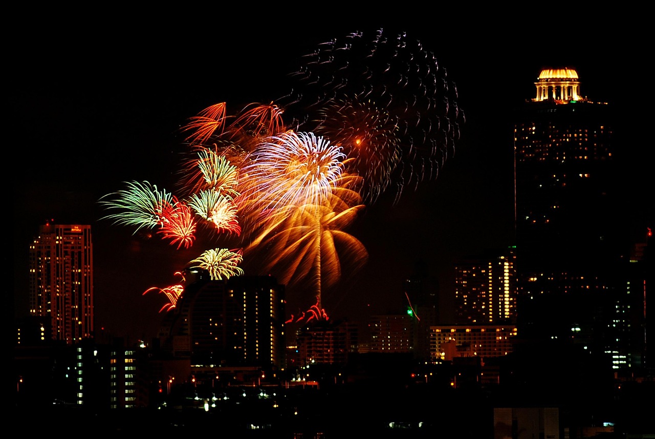 Pháo hoa, phát sáng, chúc mừng năm mới, không khí năm mới, fireworks - songchai 1