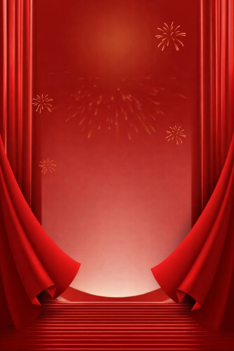 Sân khấu rèm đỏ, bậc thang, rèm cửa, pháo hoa, ánh sáng trung tâm, sang trọng, sự kiện, đỏ, red curtain stage, stairs, curtains, fireworks, spotlight, luxury, event, red