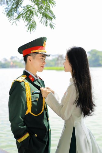 Cặp đôi, quân nhân, áo dài - Hồng Quang Official 6