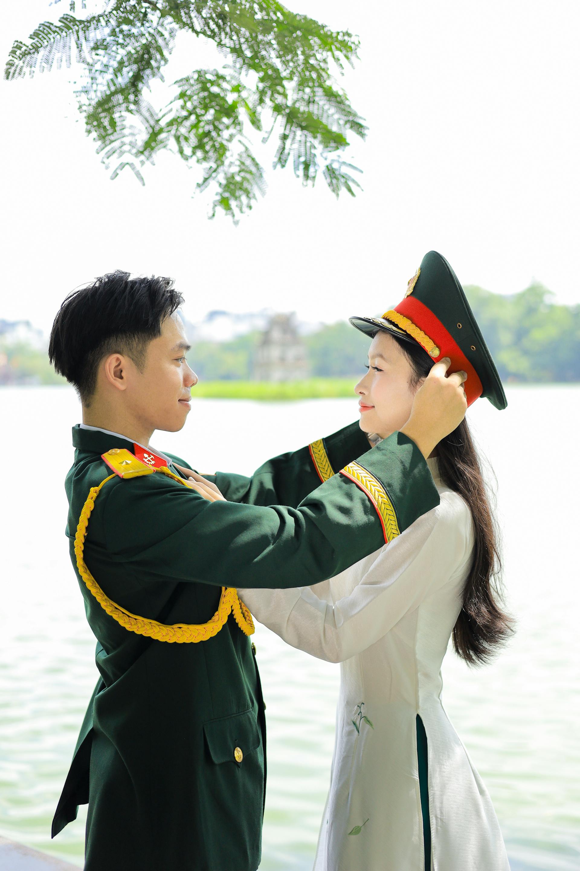 Cặp đôi, quân nhân, áo dài - Hồng Quang Official 5