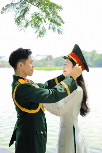 Cặp đôi, quân nhân, áo dài - Hồng Quang Official 5