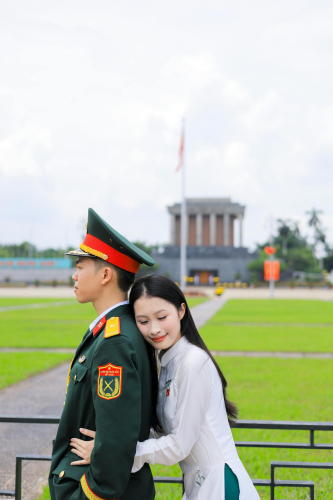 Cặp đôi, quân nhân, áo dài - Hồng Quang Official 2