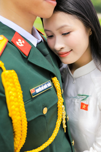 Cặp đôi, quân nhân, áo dài - Hồng Quang Official 1