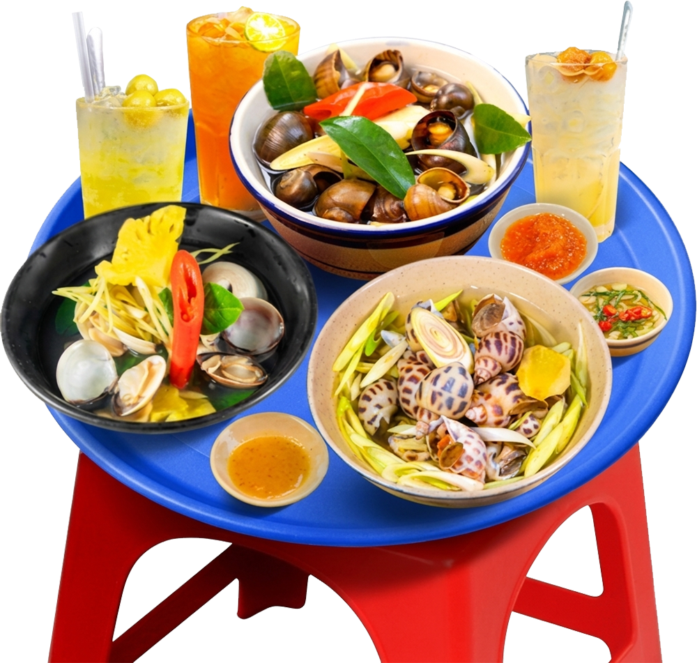 Ốc, nước uống, food